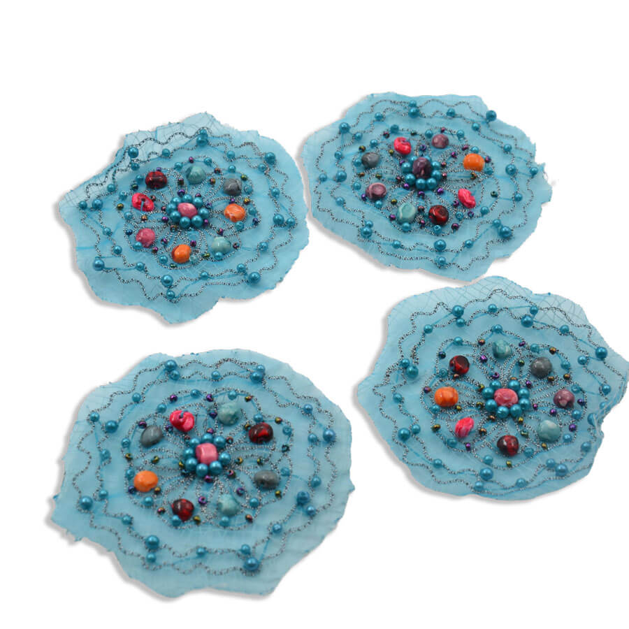 Flor decorativa de tul para vestidos