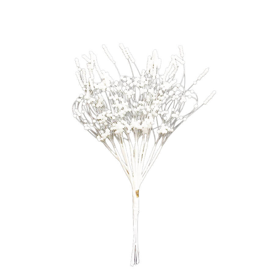 Ramillete decorativo de perlas blancas.