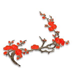 Parche Bordado Rama Floral Japonesa 25 cm