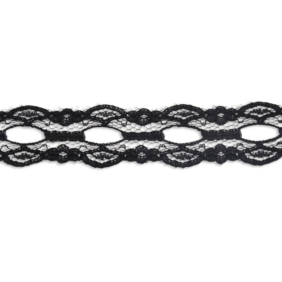 Puntilla decorativa de nylon con espacio para cinta