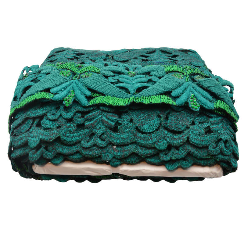 pasamanería bordada decorativa verde