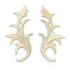 Pareja de apliques hojas beige 11 cm para trajes
