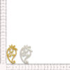 Aplique bordado 6 cm en pareja color oro y plata
