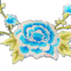 Parche floral azul para moda y accesorios