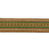 Galón verde ornamental con acabado oro para carnaval y comparsas.