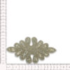 Aplique decorativo simétrico con pedrería plateada