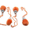 Borla de madera en color naranja pack de 4 unidades