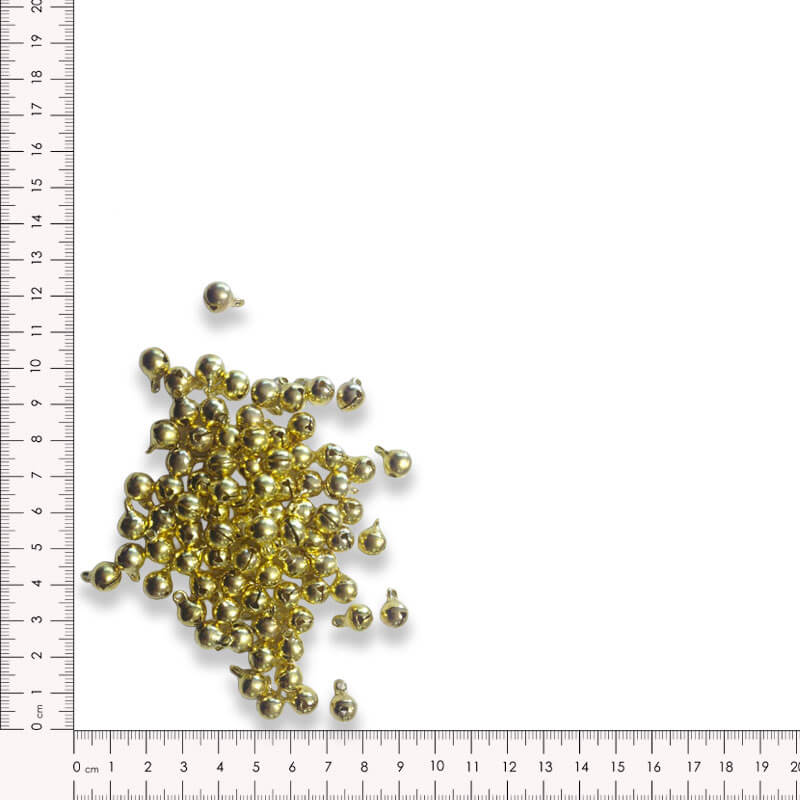 Cascabel metálico pequeño dorado para coser en prendas