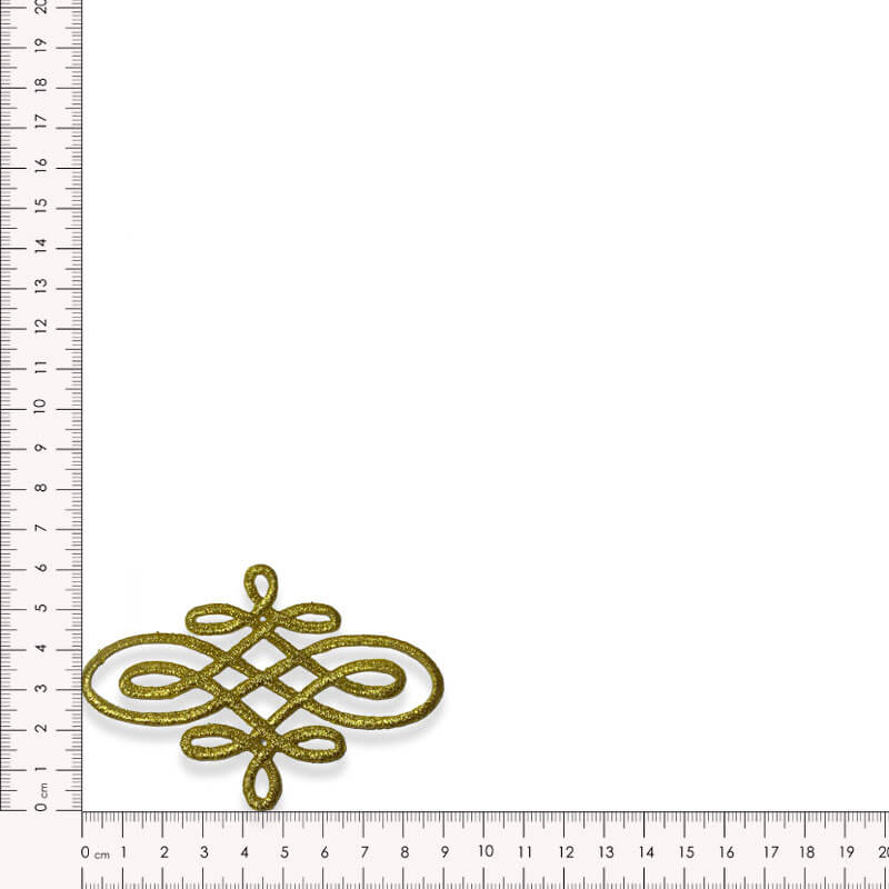 Aplique Bordado Pasamanería 9 cm Oro