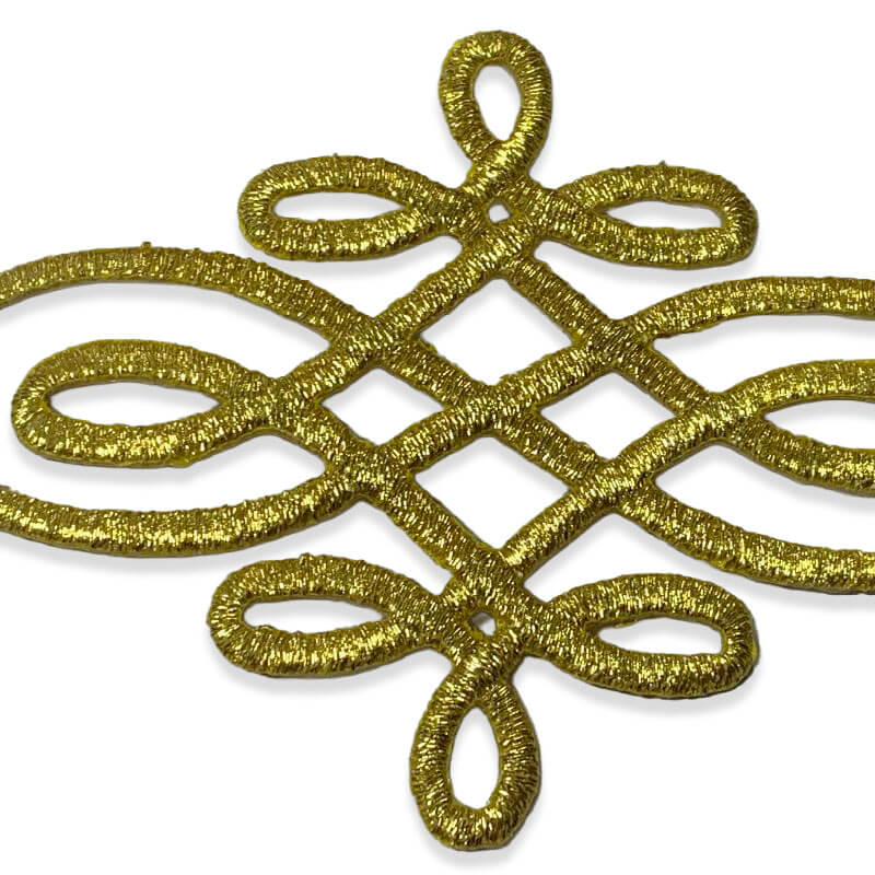 Aplique Decorativo Bordado 9 cm Oro