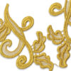 Aplique bordado barroco 17 cm en oro en pareja