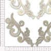 Aplique textil barroco blanco para confección festiva