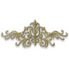 Aplique decorativo textil dorado con diseño simétrico elegante