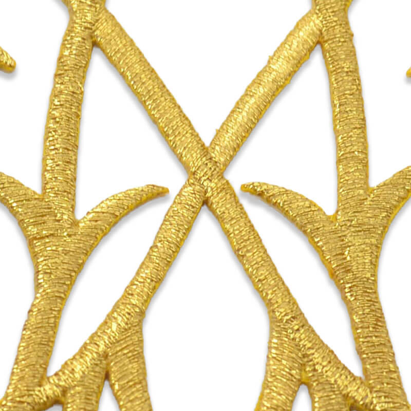 Aplique bordado oro decorativo de estilo elegante