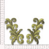 Pareja de apliques decorativos dorados para confección