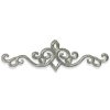 Aplique bordado ornamental de 18 cm en color plata para confección
