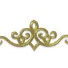Aplique decorativo bordado en oro con diseño ornamental