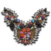 Aplique decorativo con cristales de colores y cuentas doradas