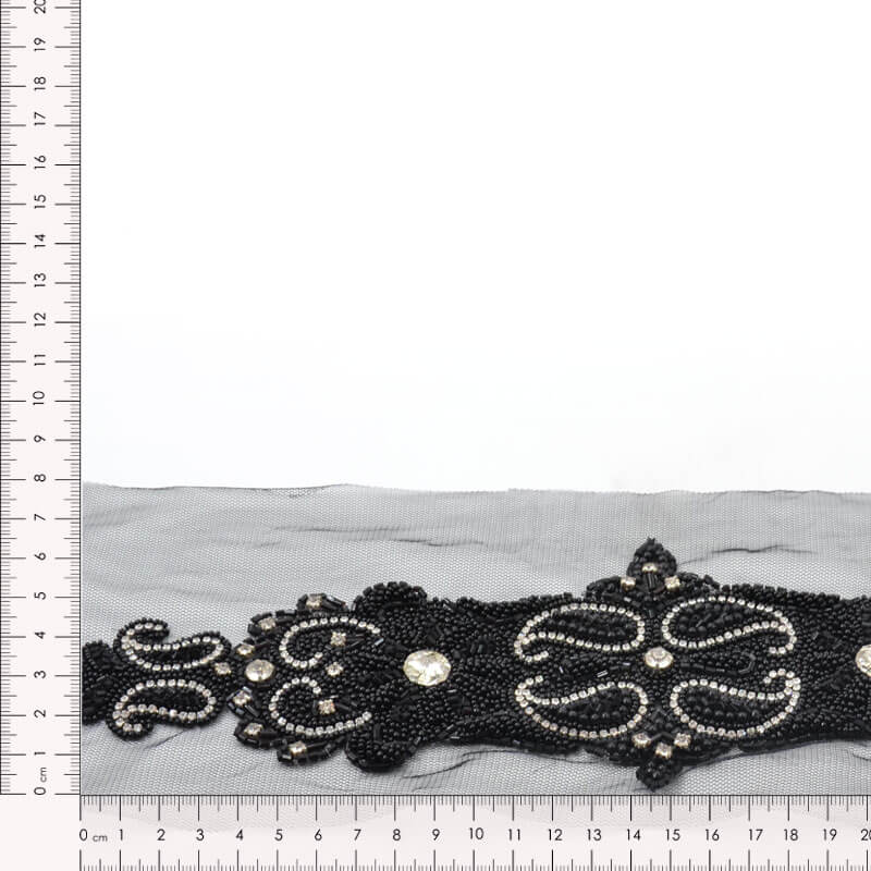Cinturón de pedrería plata 35 cm elegante