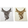 Cuello bordado con pedrería en colores negro y oro de 30 cm