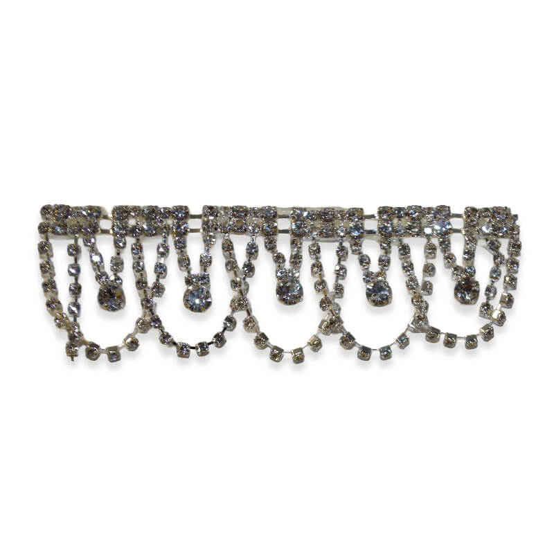 tira de strass con colgantes brillantes