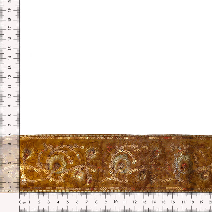 Tira india bordada con lentejuelas de 6 cm