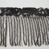 fleco de pedrería negro y plata de 10 cm