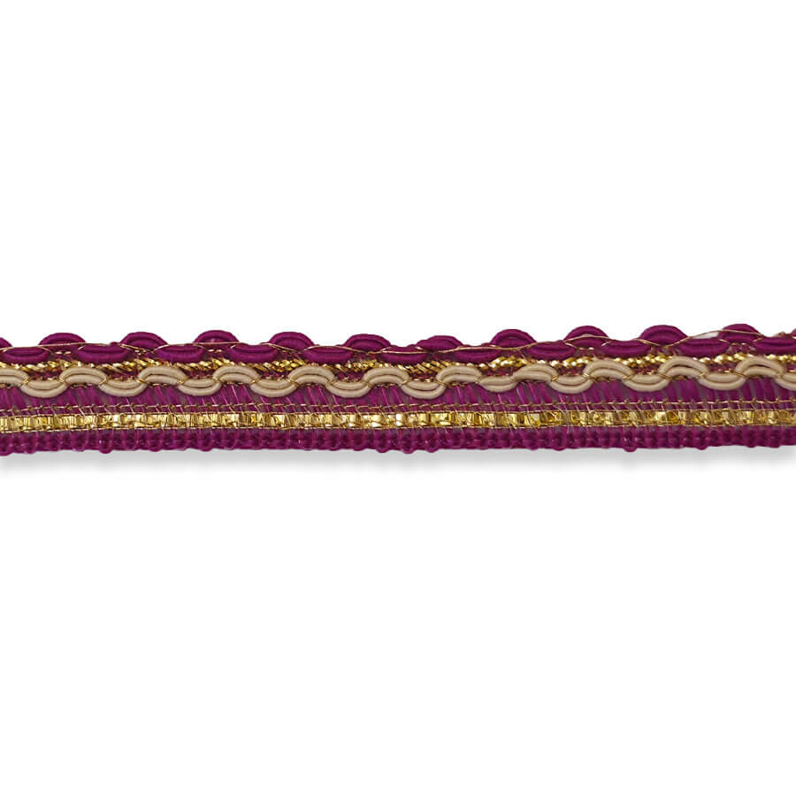Galón decorativo con detalles dorados
