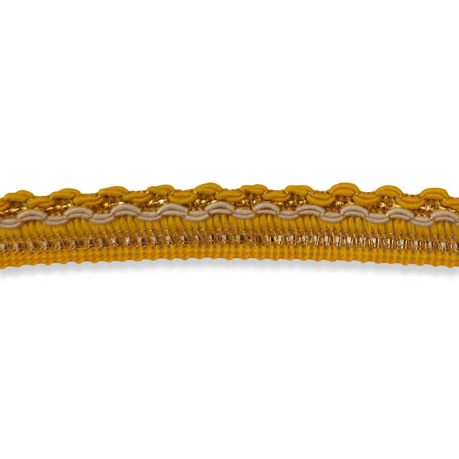 Pasamanería decorativa amarillo y oro