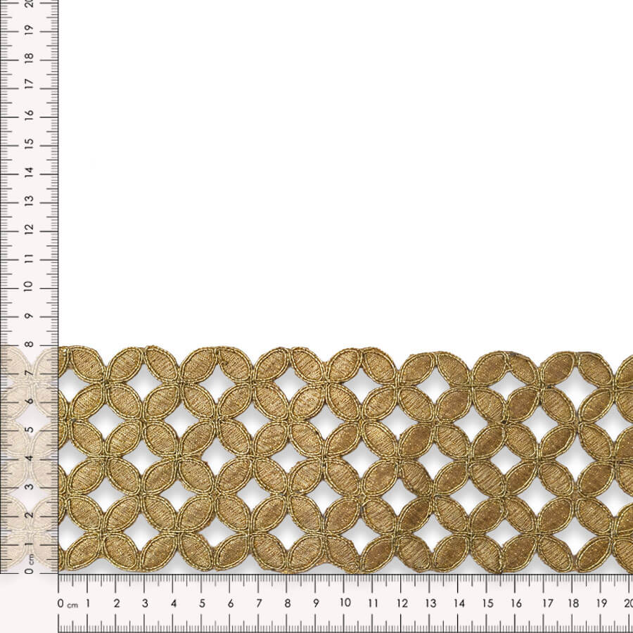 Tira de red ornamental oro de 8 cm