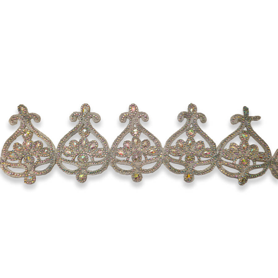 Galón catedral oro con pedrería de 14 cm