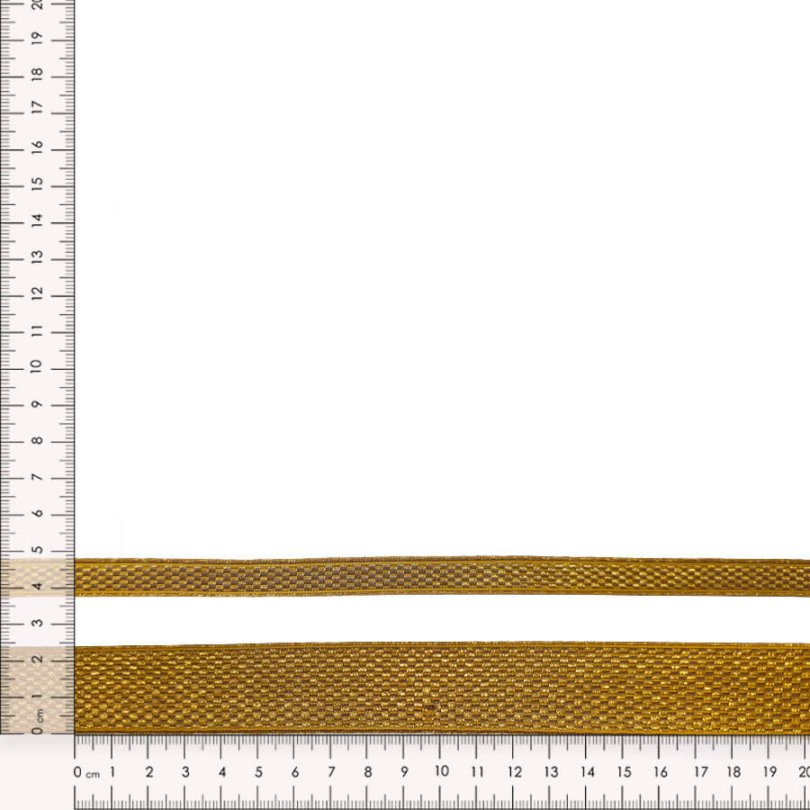 Galón decorativo tejido color oro