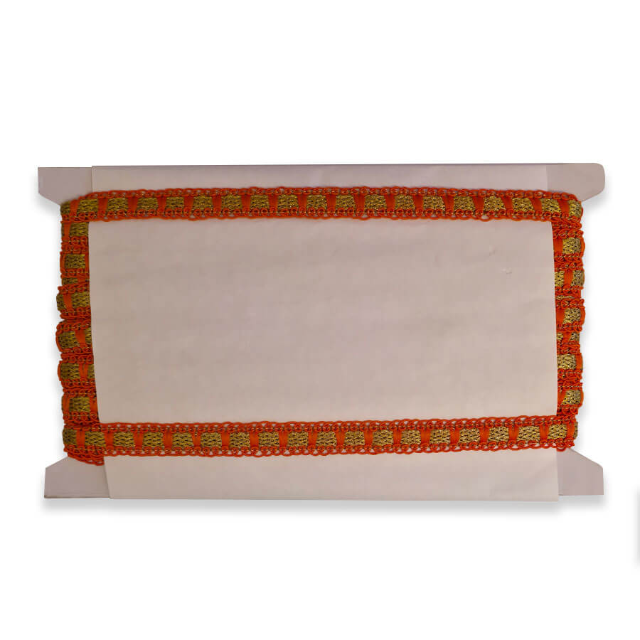 Tira decorativa multicolor para confección naranja
