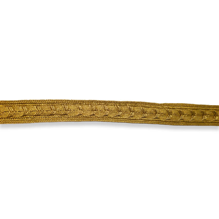 Pasamanería dorada trenzada ornamental