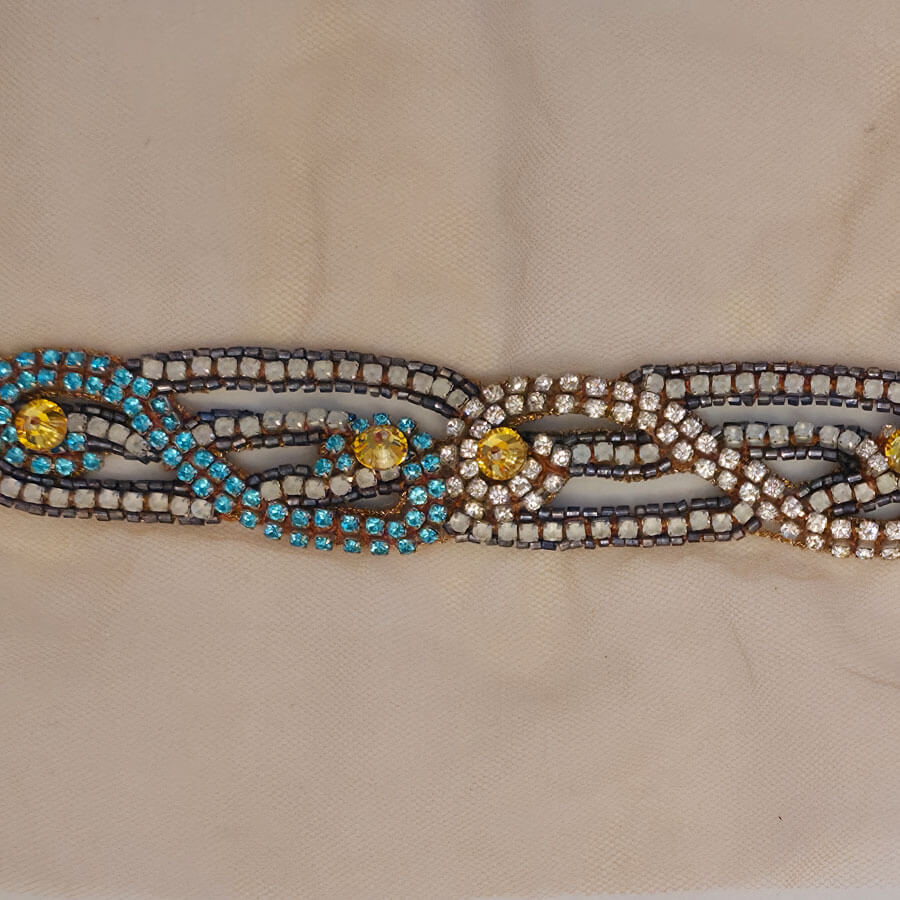 Galón decorativo azul y dorado
