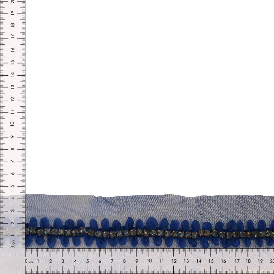 Pasamanería elegante azul de 2,5 cm