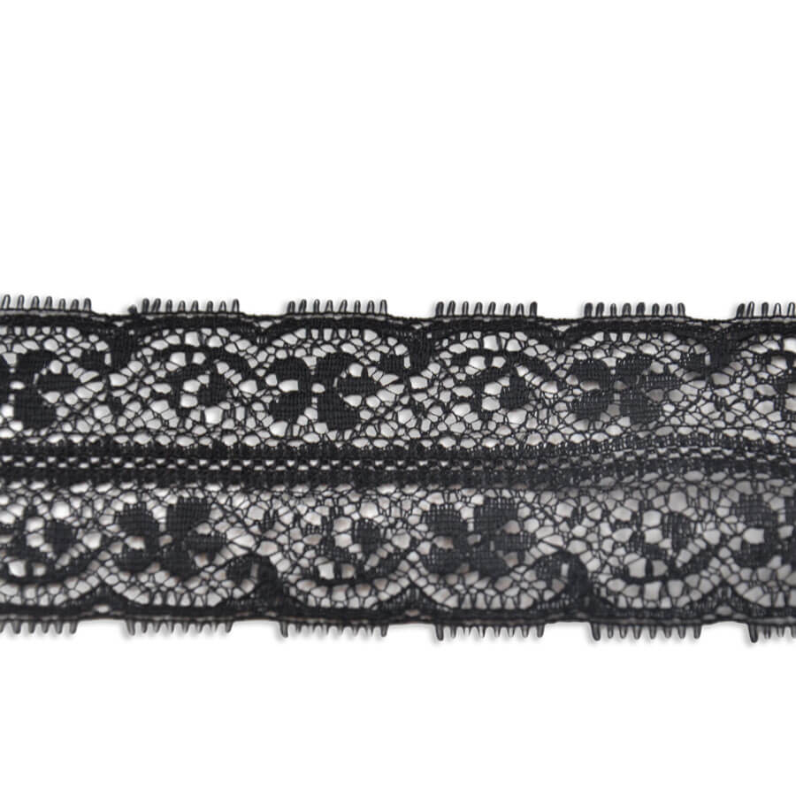Puntilla de encaje color negro