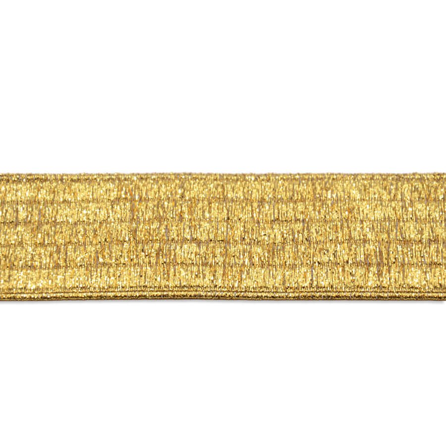 Cinta elástica con hilo lurex dorado.
