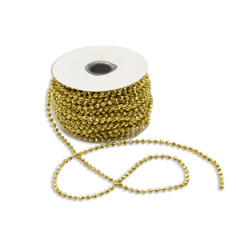Cadena de perlas engarzadas de 4 mm color oro