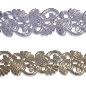 Pasamanería decorativa Cachemir oro y plata