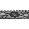 Encaje floral negro para confección profesional