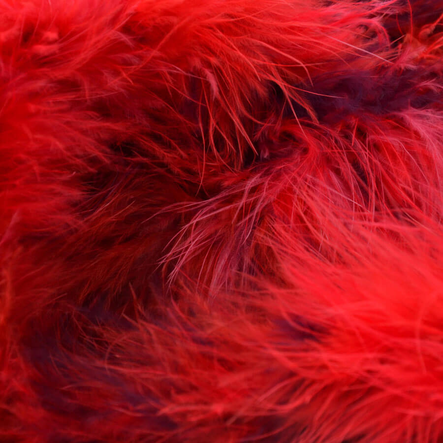 Boa de plumas profesional para confección festiva roja