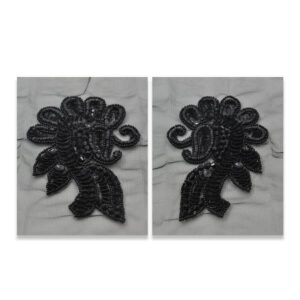Aplique simétrico negro para vestidos de fiesta