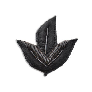 Aplique Bordado Flor de Lis Negra 5 cm