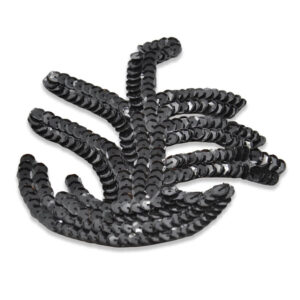 Aplique decorativo negro con lentejuelas