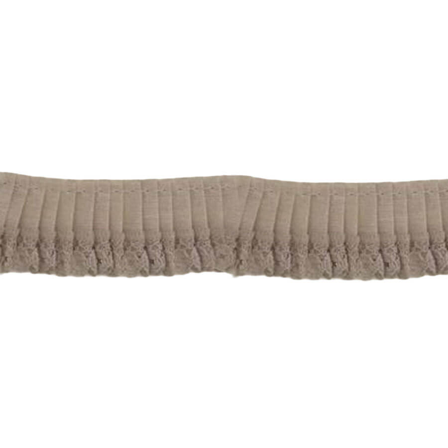 Cinta plisada de algodón beige para acabados textiles
