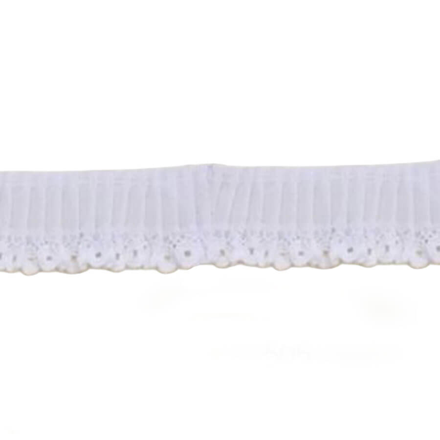 Cinta plisada de algodón blanca de 3 cm referencia 475.54253