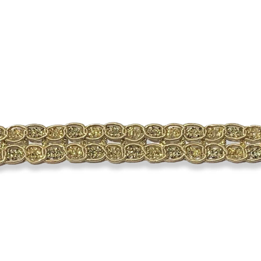 Pasamanería estrecha con brillo lurex de 1 cm