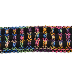 Pasamanería elástica negra multicolor de 60 mm Ref. 516.1002