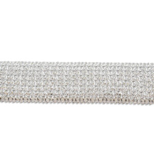 Cinta Lurex plata de 50 mm para confección.